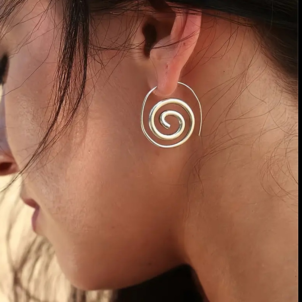 Elegant Silver Spiral Earrings